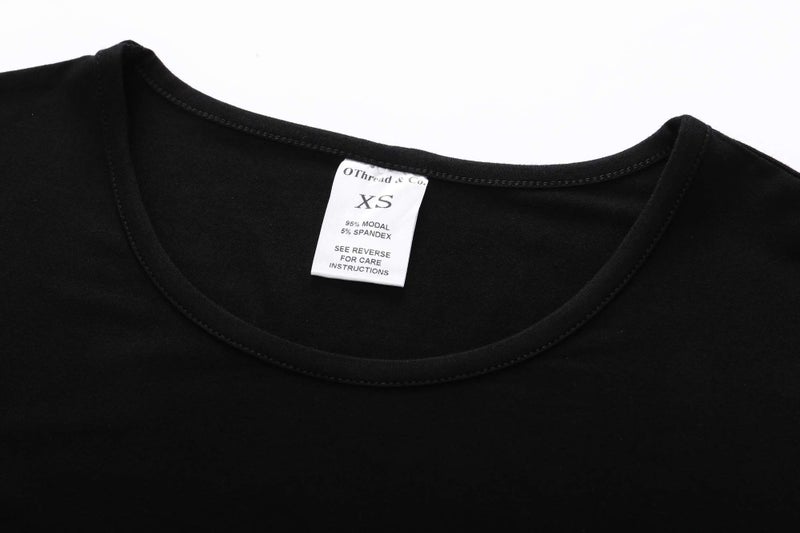 OThread & Co. Women's Long Sleeve T-Shirt Comfy Underscrub Tee Basic Stretch Layer (Small, Black) - Image 5